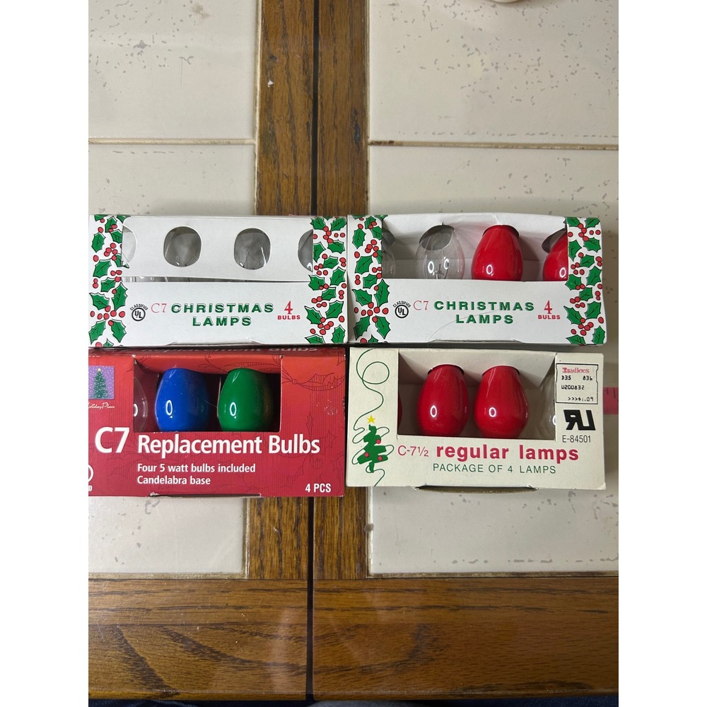 Vintage C7 Christmas Replacement Light Bulbs Candelabra Base‎ Indoor Outdoor
